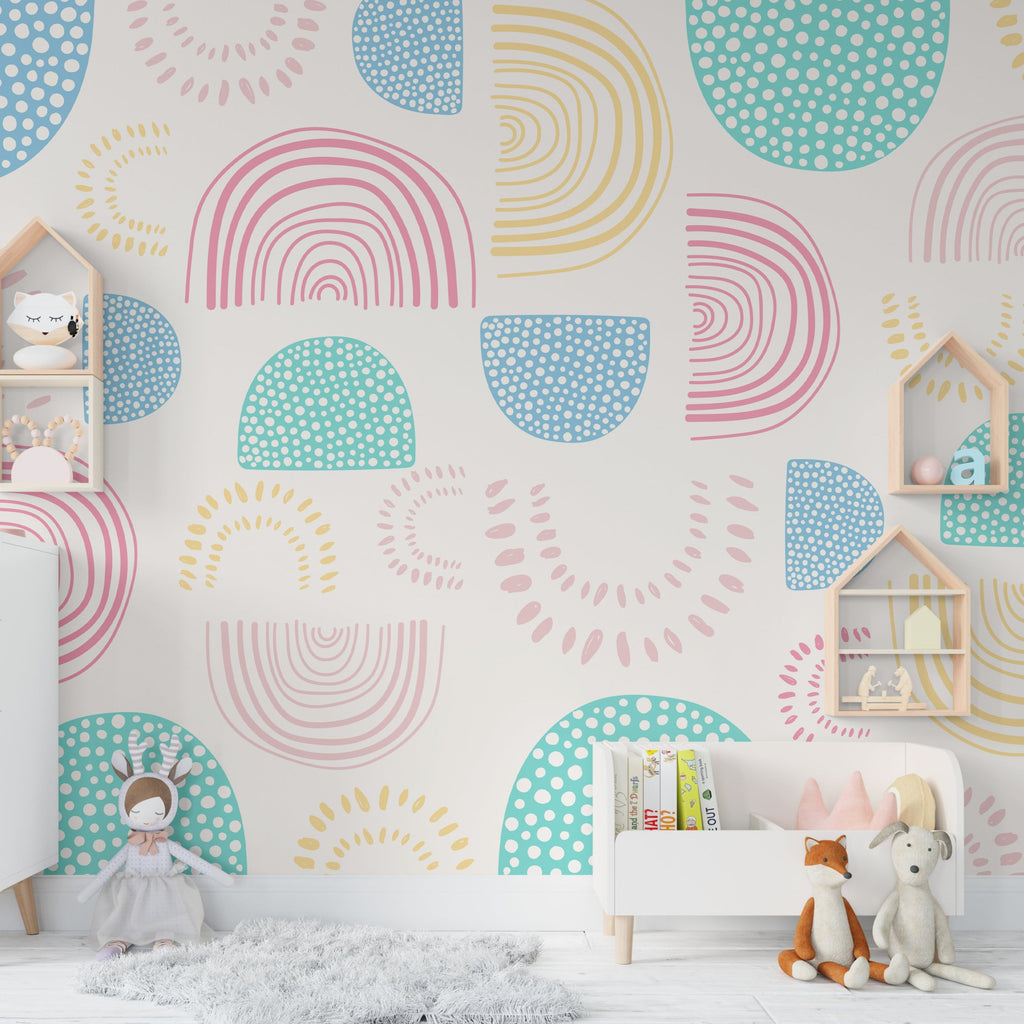 Colourful Rainbow Pattern Wall Paper