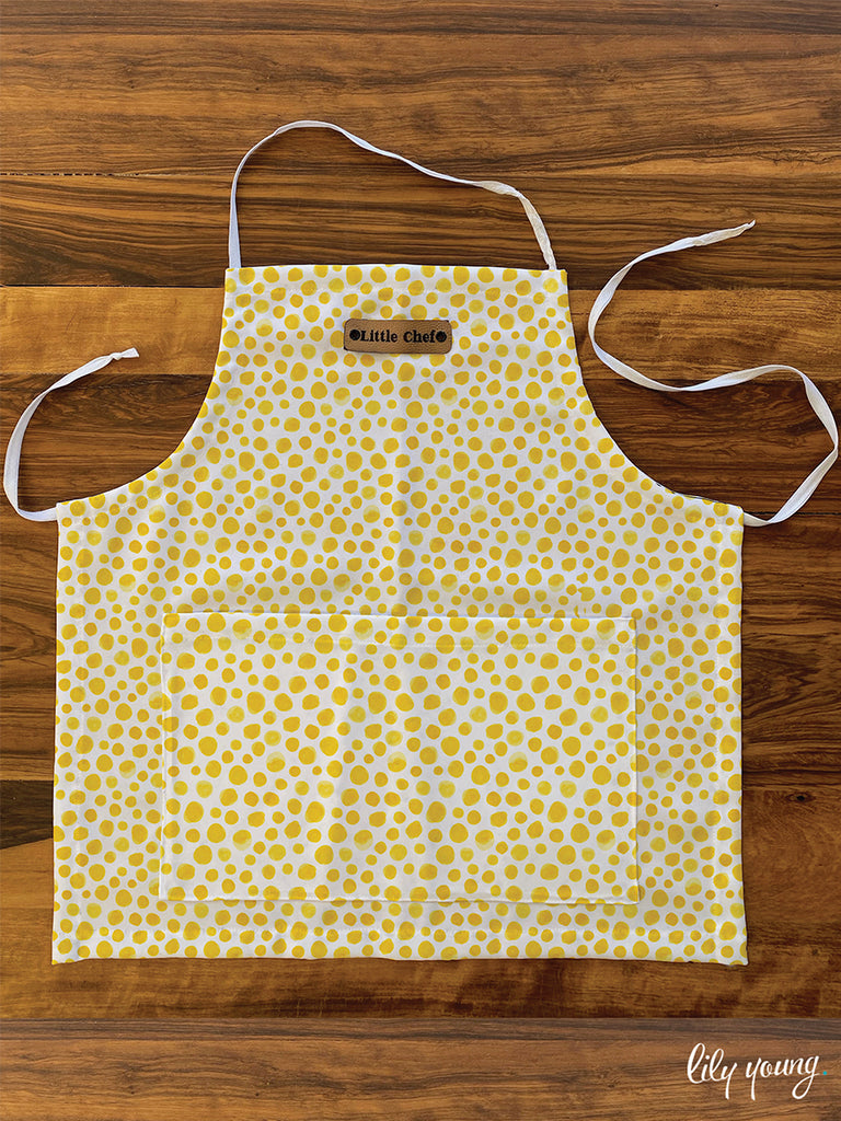 Little Chef - Yellow Dots Kids Apron - Pack of 1