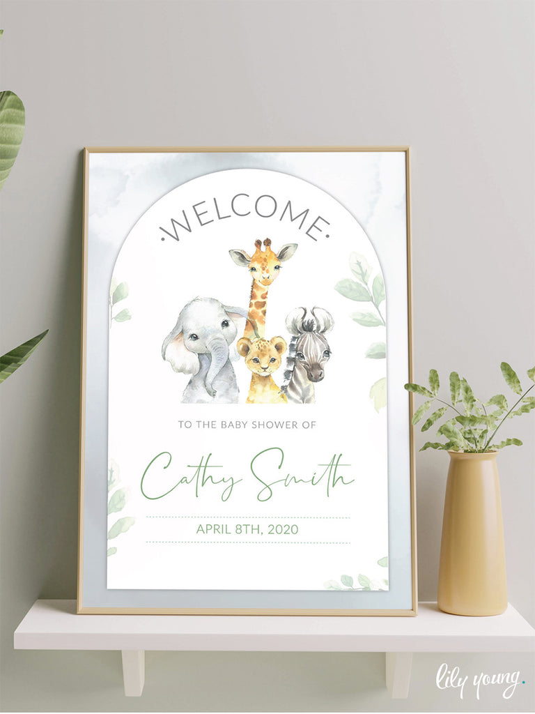 Baby Wild Animals Welcome Sign - Pack of 1