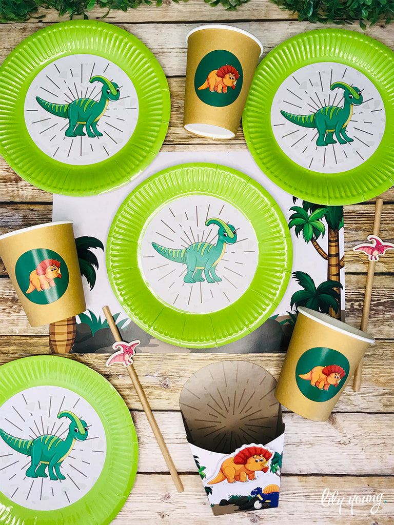 Baby Dino Paper Plate with Sticker - Pack of 12