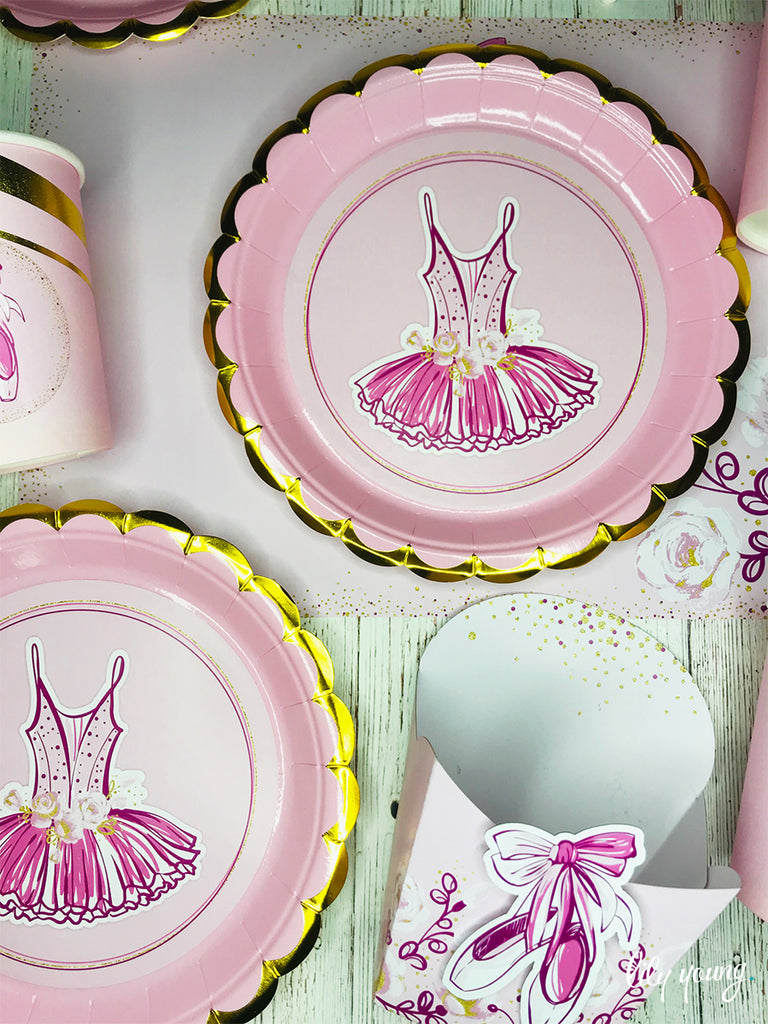Ballerina Paper Plate with Sticker - Pack of 12