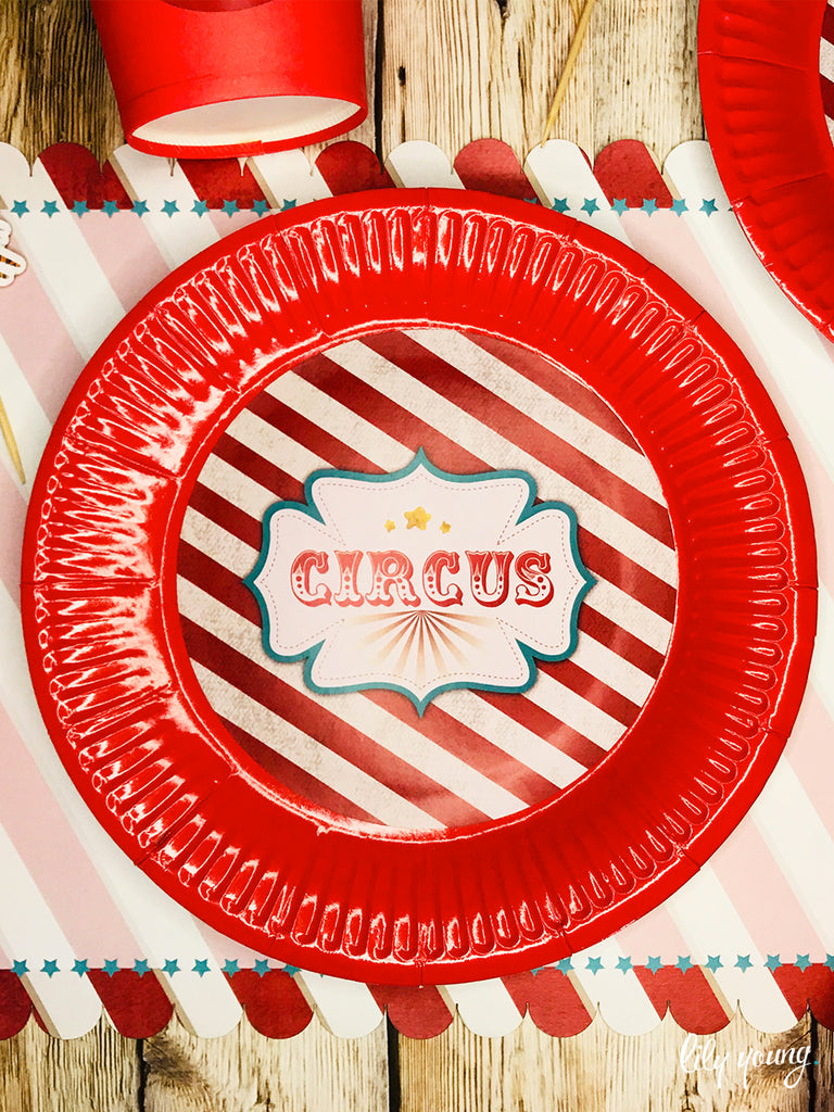 Circus Paper Plate with Sticker - Pack of 12