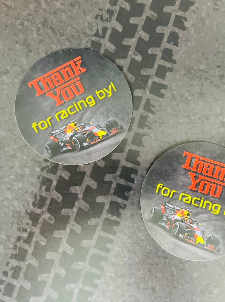 Formula 1 thank you Stickers - Pack of 12
