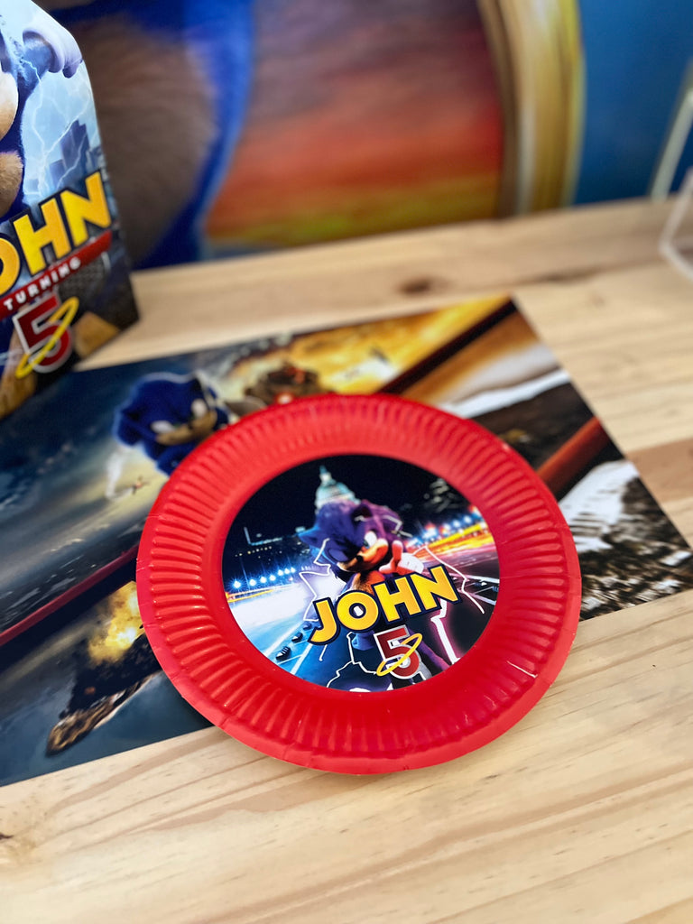 Sonic Paper Plates with sticker - Pack of 12