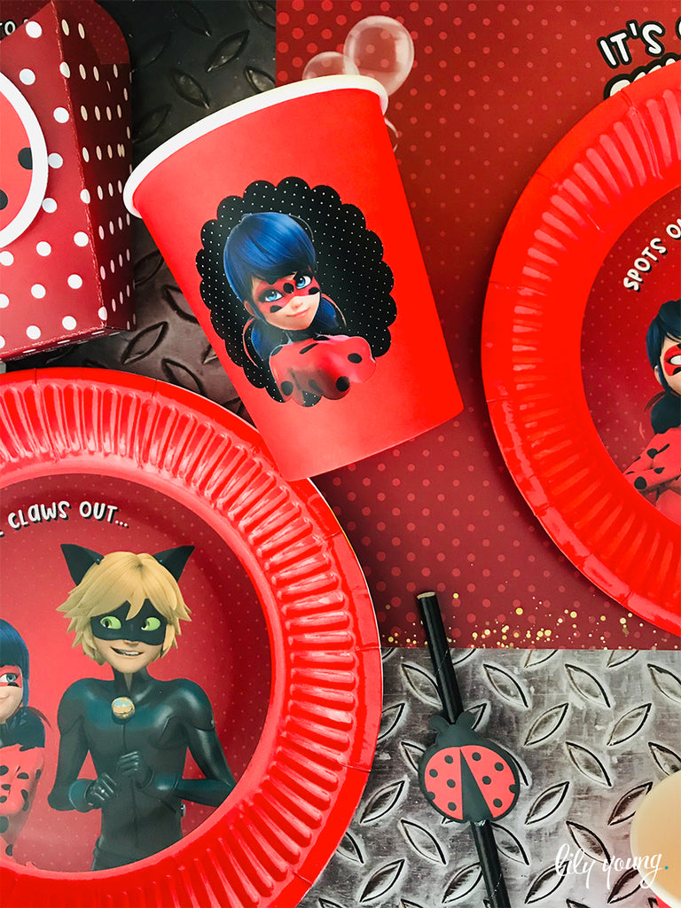 Ladybug & Cat Noir Paper Cup with Sticker - Pack of 12
