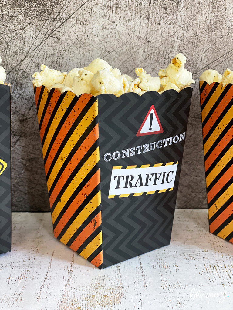 Construction Popcorn boxes - Pack of 12