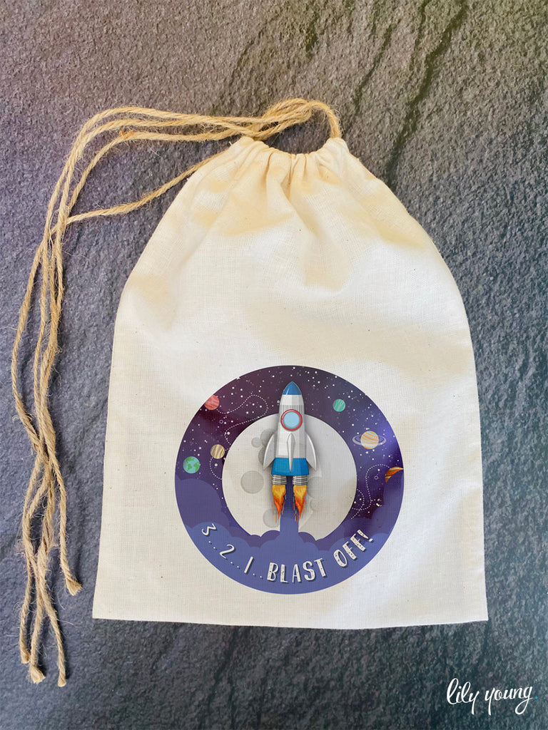 Space Draw string Bags - Pack of 12