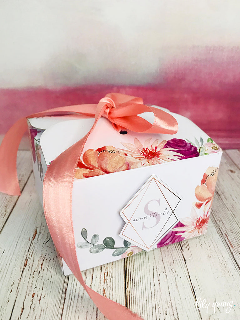 Pink Floral Boxes with Ribbon - Pack of 12