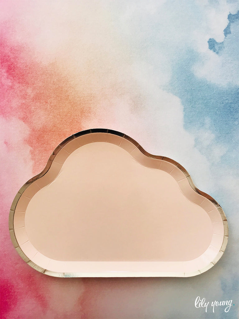 Standard Pink Cloud Paper Plate - Pack of 12