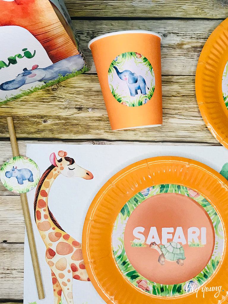 Safari Paper Cup with Sticker - Pack of 12