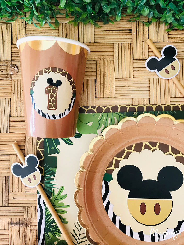 Safari Mickey Mouse Paper Cup with Sticker - Pack of 12