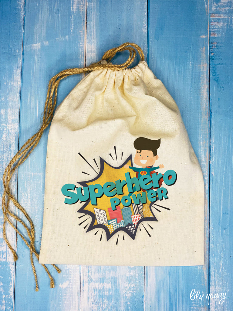 Superhero Boy Draw string Bags - Pack of 12