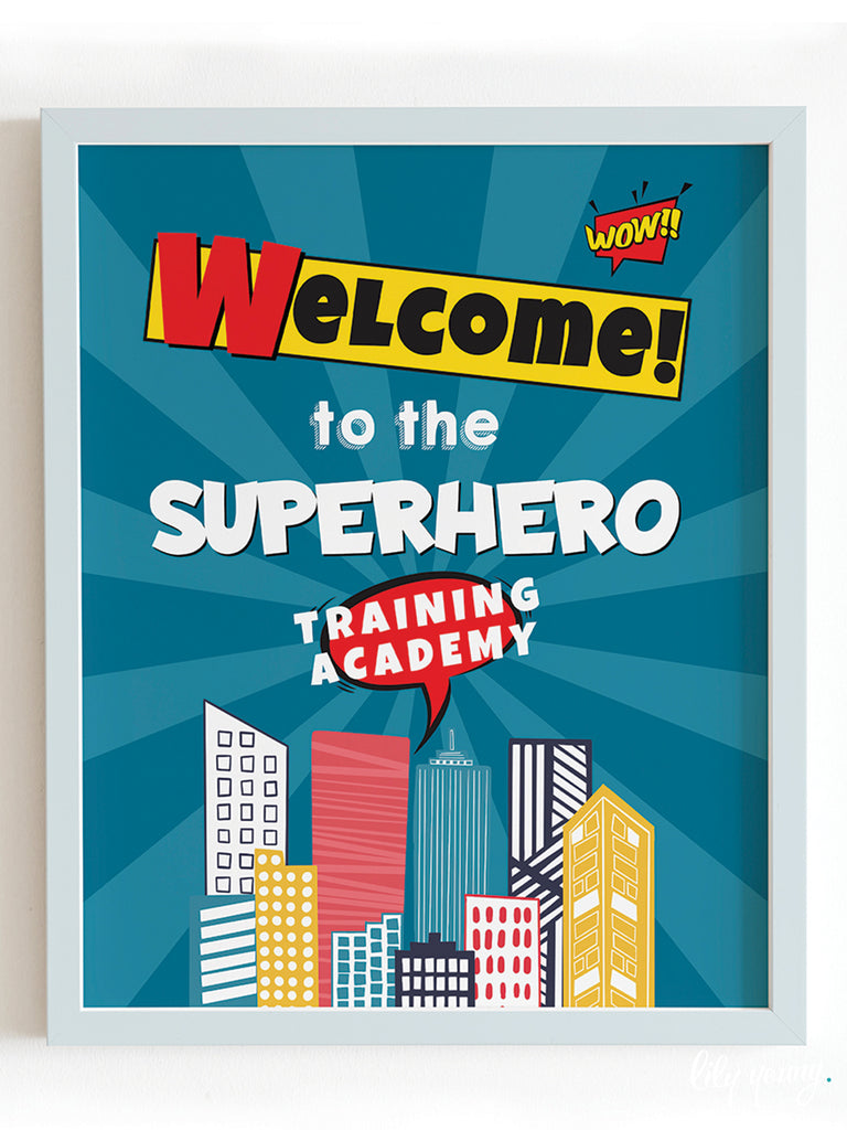 Superhero Boy Welcome Sign - Pack of 1