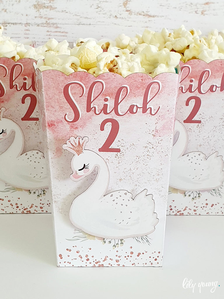 Swan Princess Popcorn boxes - Pack of 12
