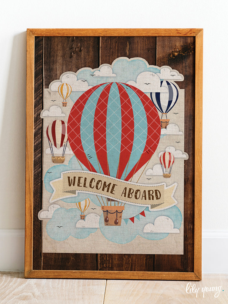 Up & Away Boy Welcome Sign - Pack of 1