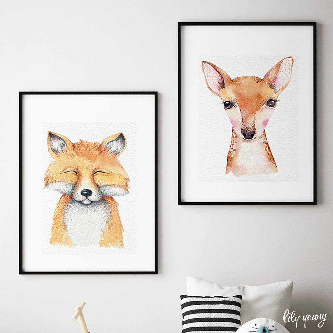 Two Wild Animals Wall Art Lily Young Designs