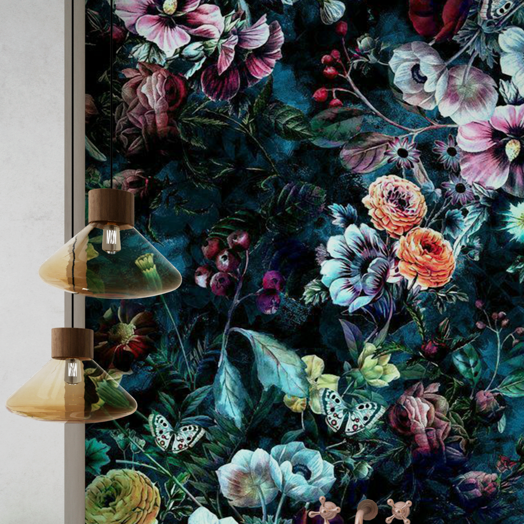 Desirable Dark Floral Wall Paper