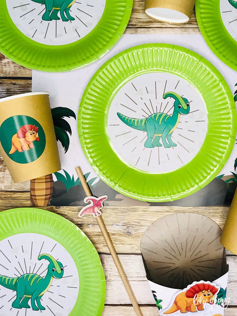 Baby Dino Paper Plate with Sticker - Pack of 12