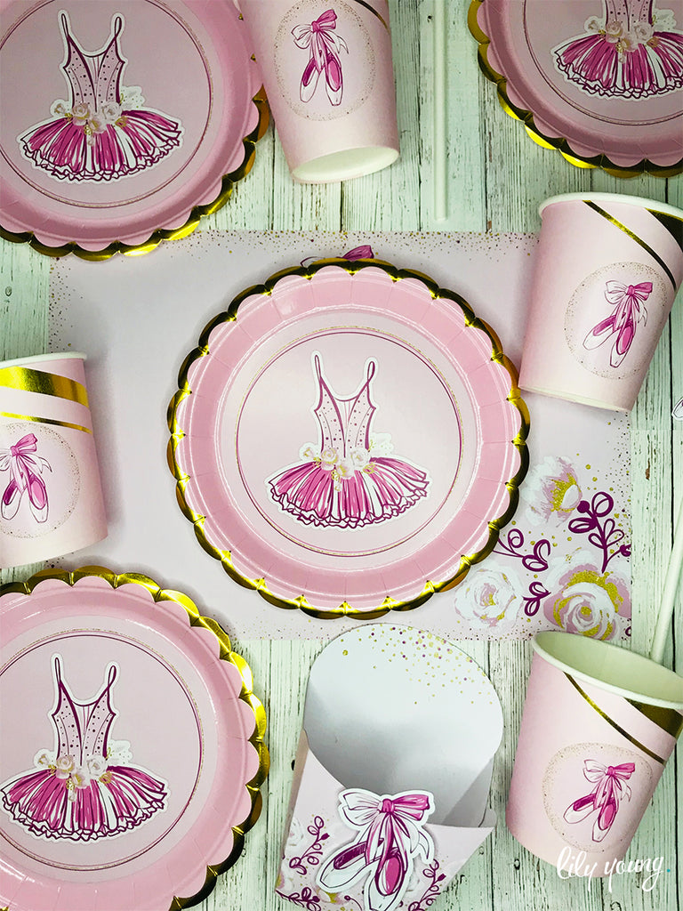 Ballerina Paper Plate with Sticker - Pack of 12