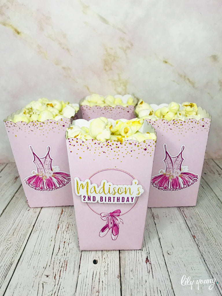 Ballerina Popcorn boxes - Pack of 12