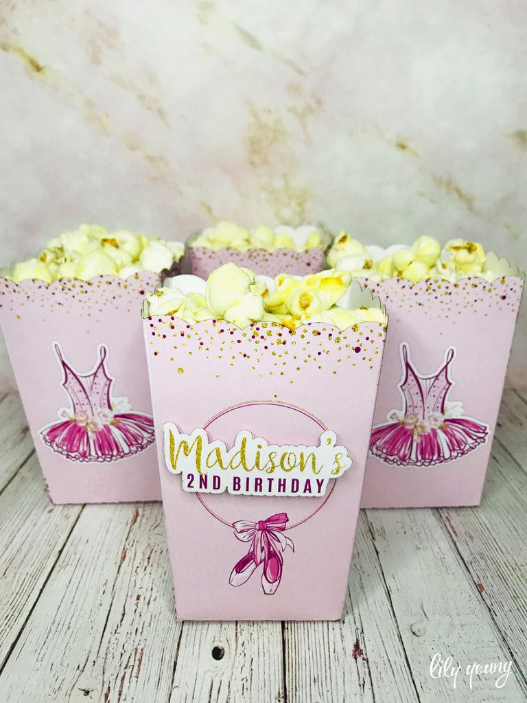 Ballerina Popcorn boxes - Pack of 12