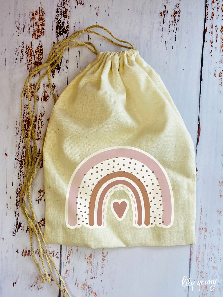 Boho Rainbow Draw string Bags - Pack of 12