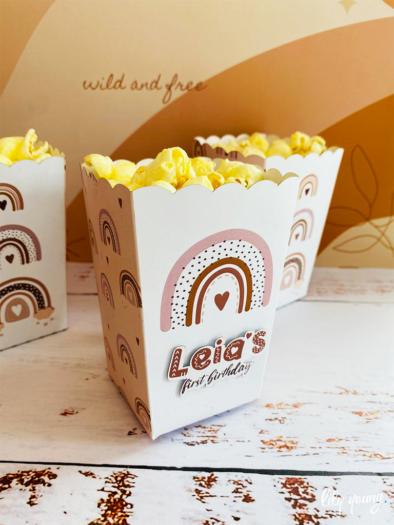 Boho Rainbow Popcorn boxes - Pack of 12