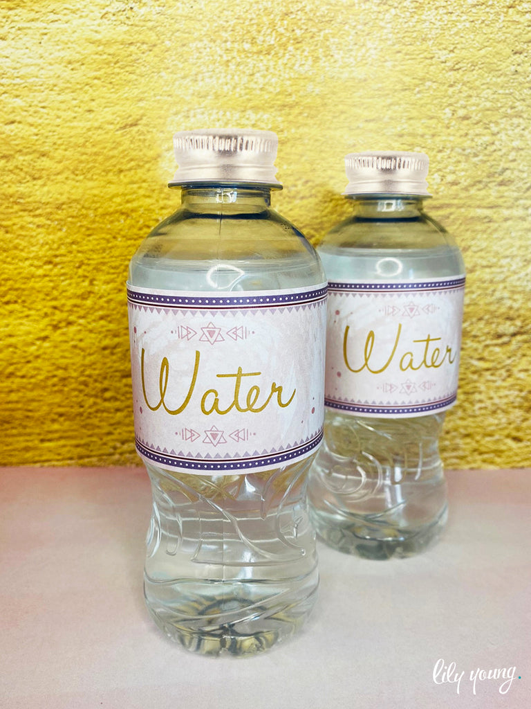 Boho Water Bottle Labels - Pack of 12