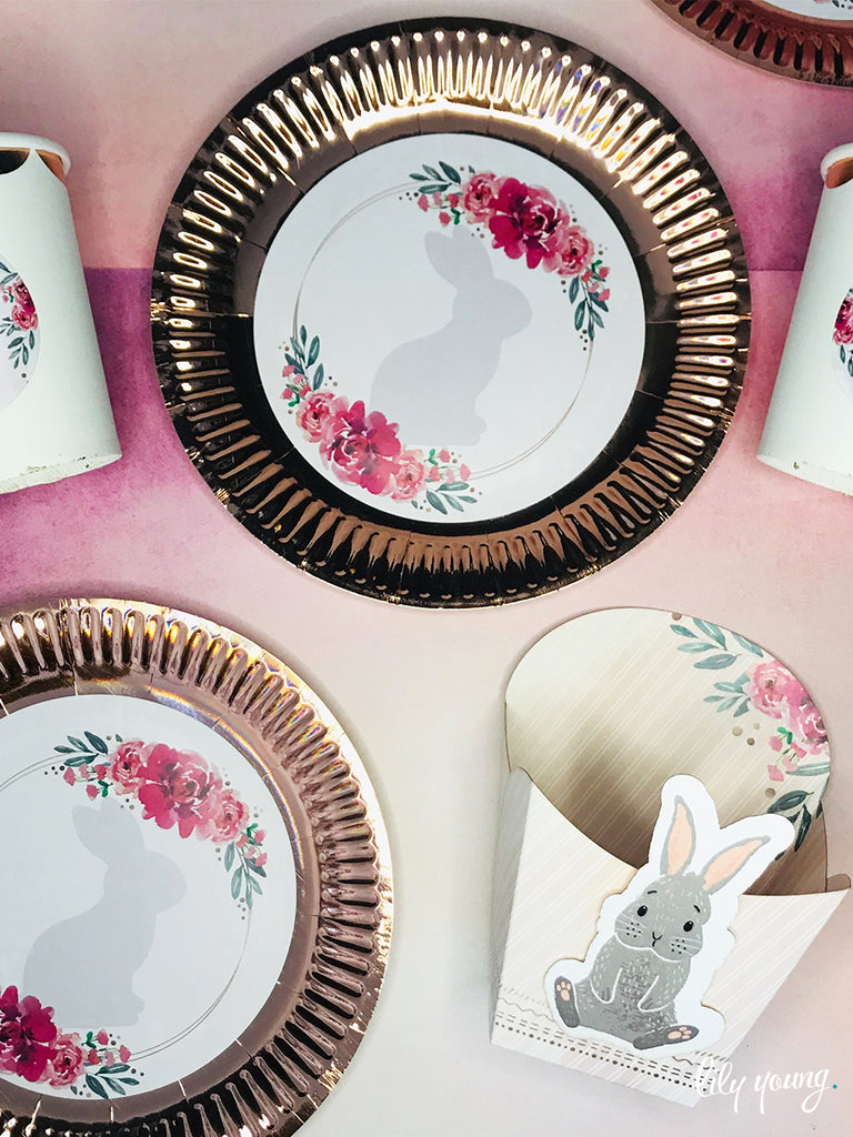 Bunny Paper Plate with Sticker - Pack of 12