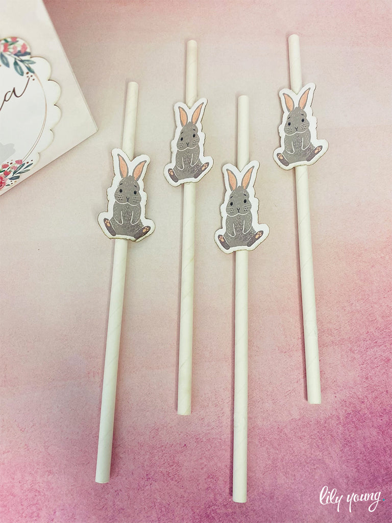 Bunny Straw Flag set - Pack of 12