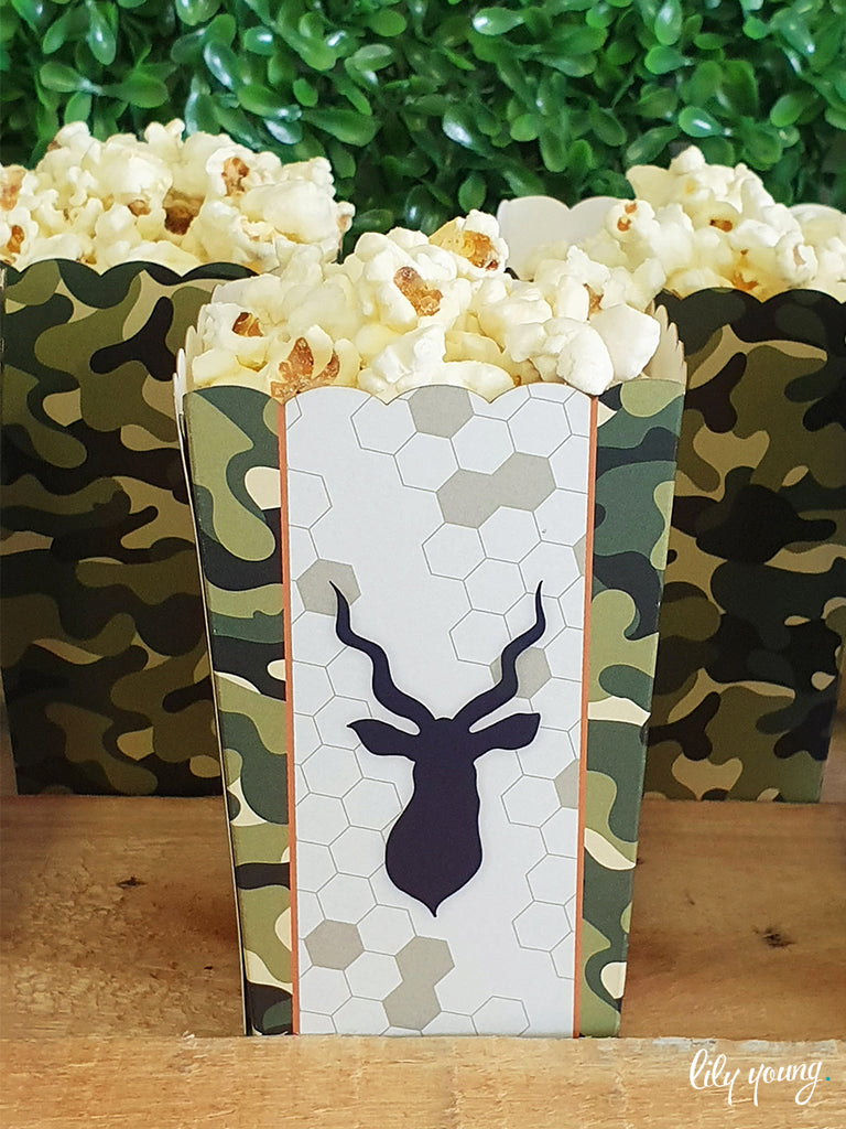 Camo Popcorn boxes - Pack of 12