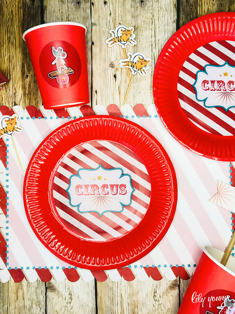 Circus Paper Plate with Sticker - Pack of 12