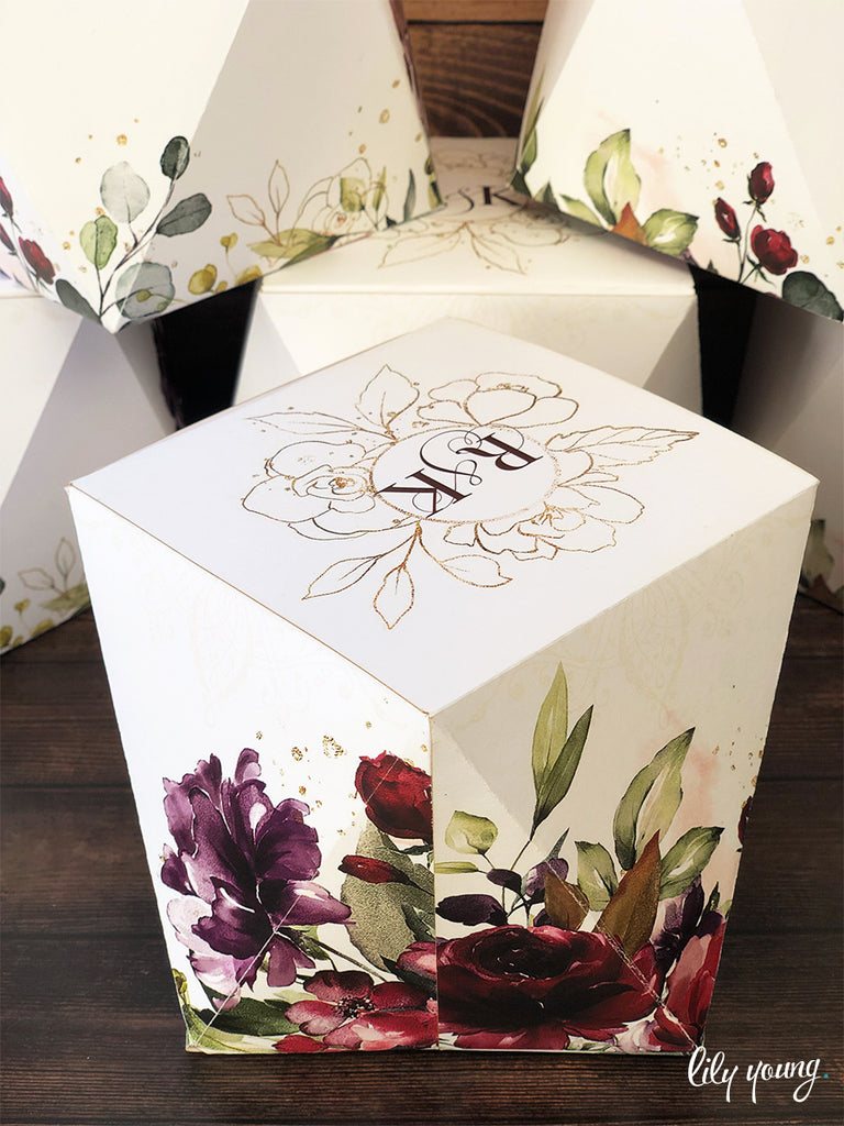 Diamond Floral Favour Boxes