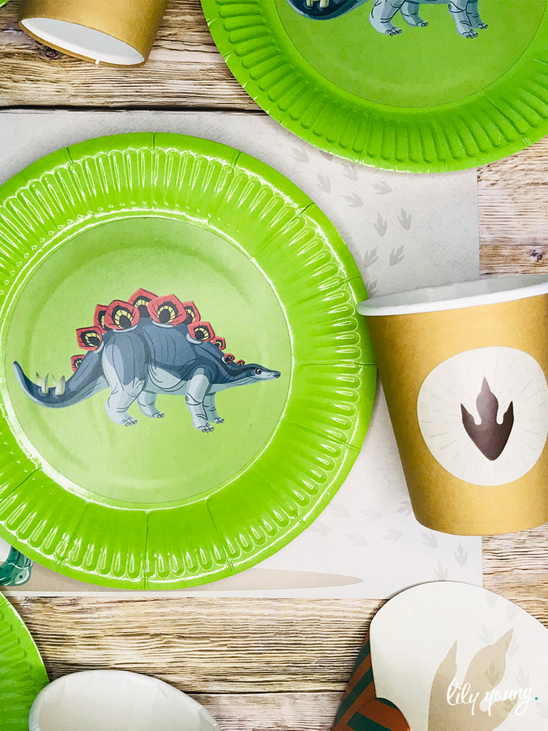 Dinosaur Paper Plate with Sticker - Pack of 12