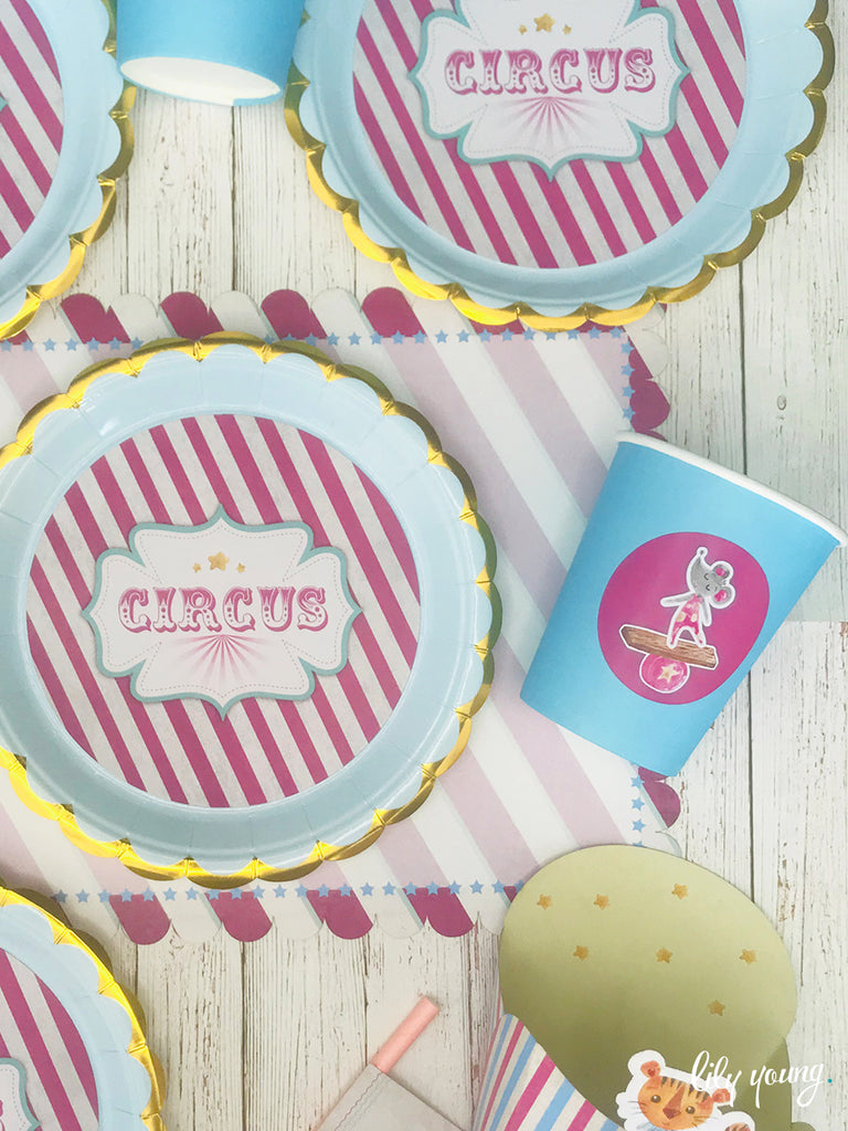 Pink Circus Paper Cup with Sticker - Pack of 12