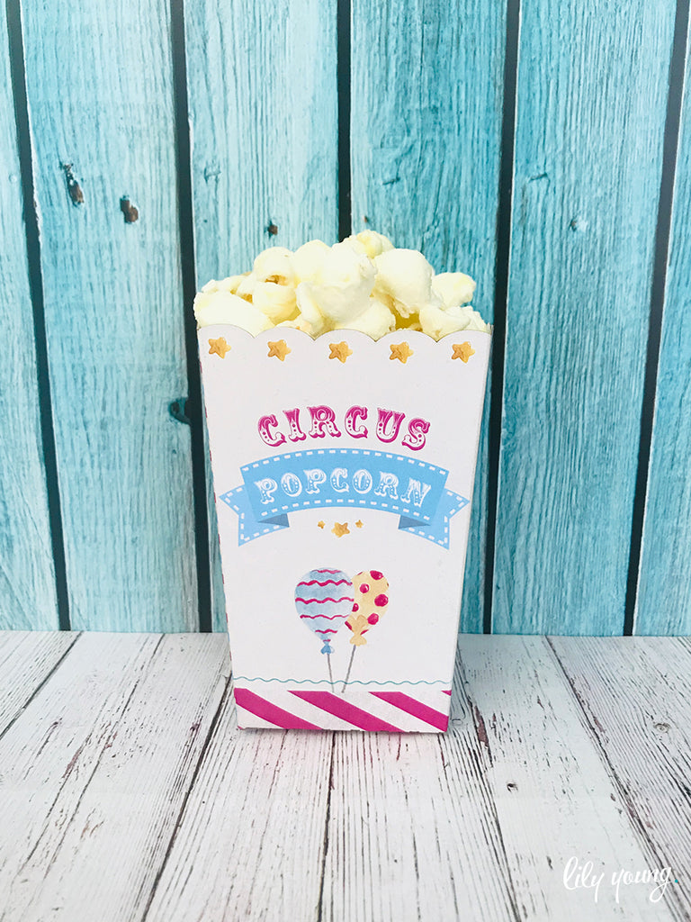 Pink Circus Popcorn boxes - Pack of 12