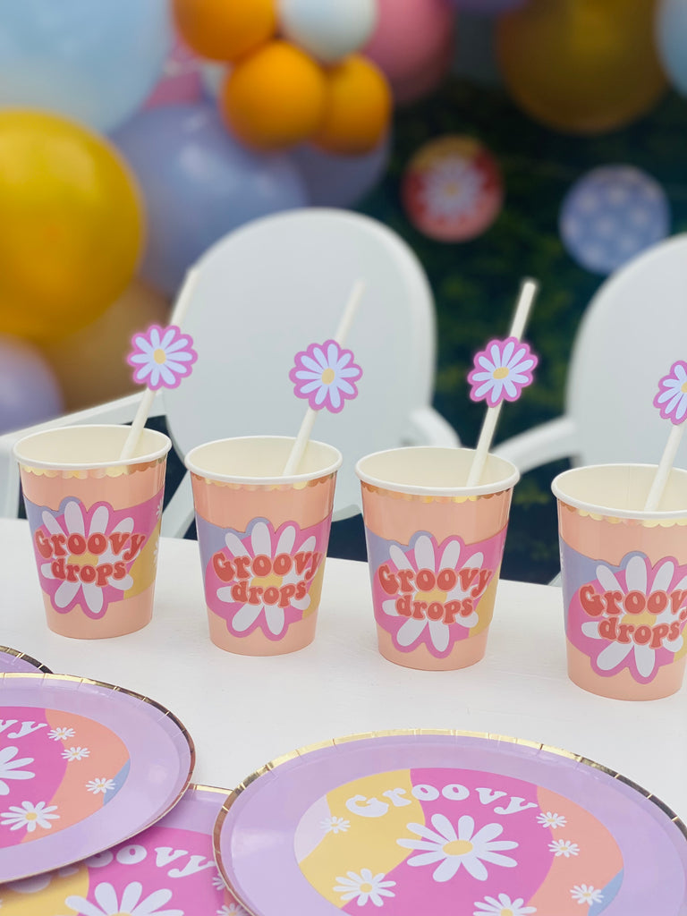Two Groovy Paper Cup with Sticker - Pack of 12