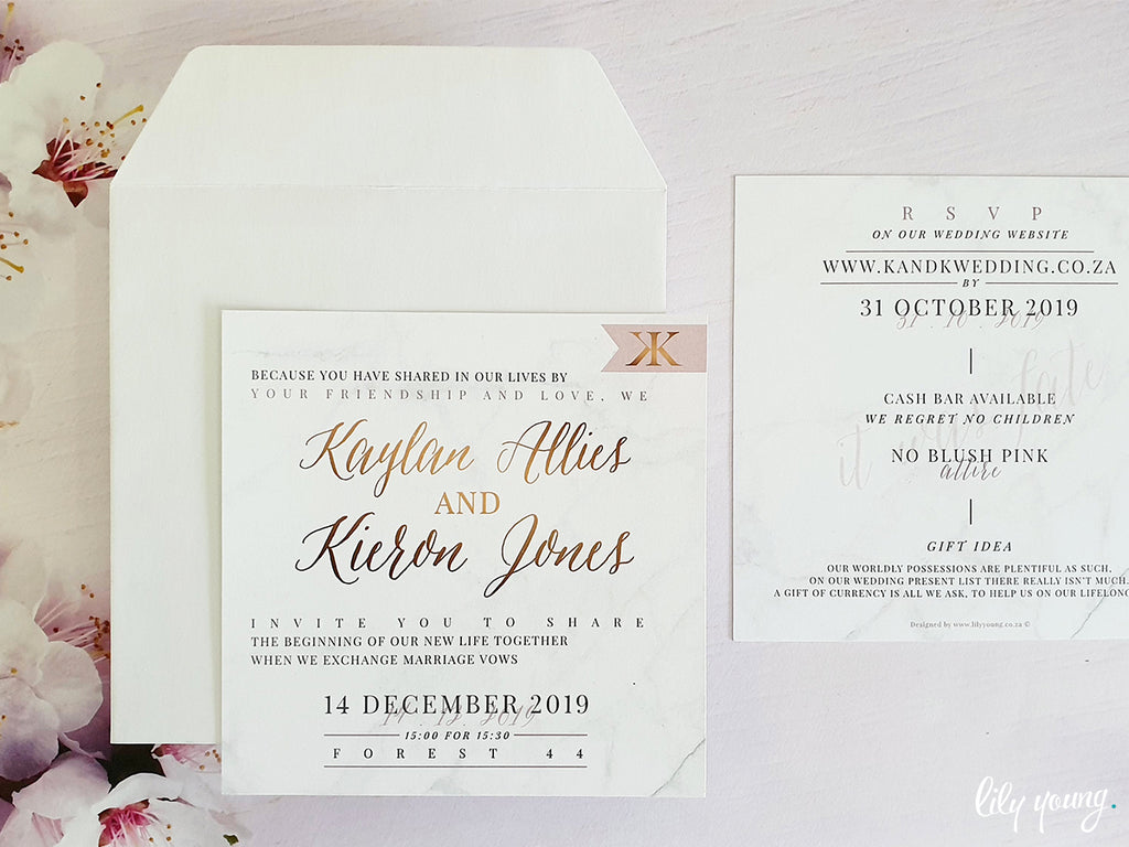 Kaylan 2 Printed Invitation Suite