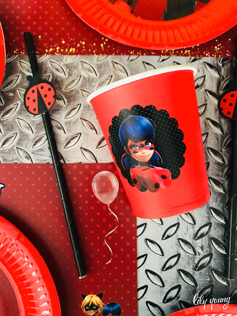 Ladybug & Cat Noir Paper Cup with Sticker - Pack of 12