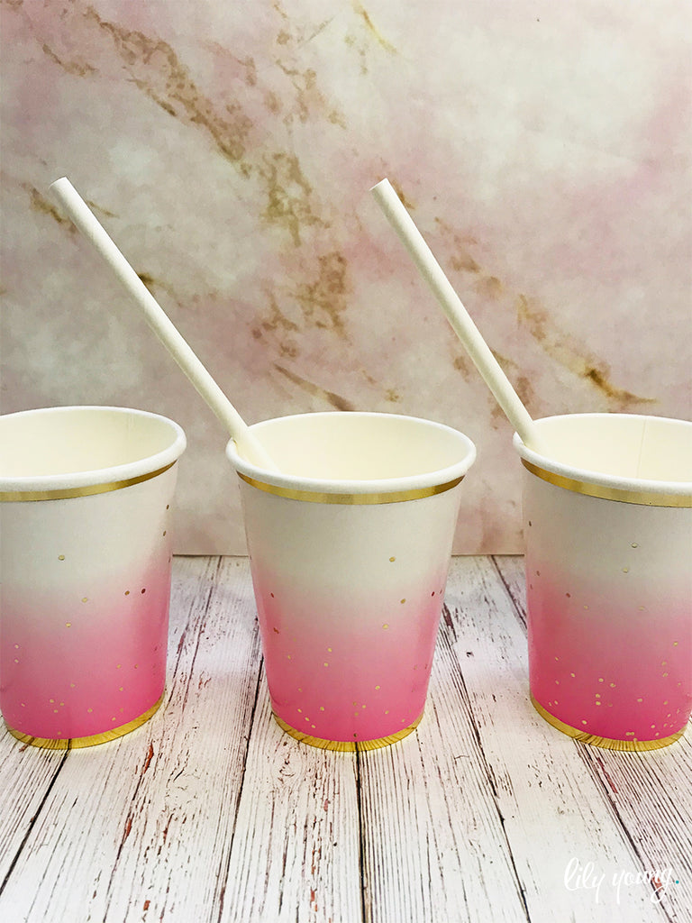 Standard Light Pink Sprinkles Paper Cup - Pack of 12