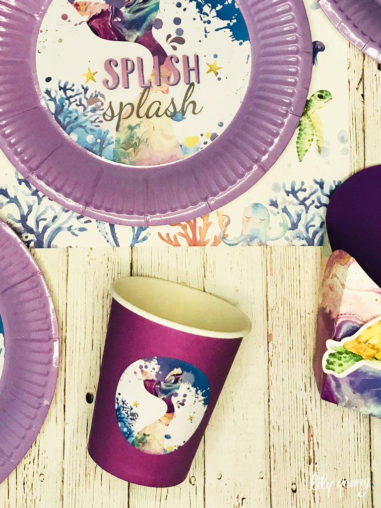 Mermaid Paper Cup with Sticker - Pack of 12