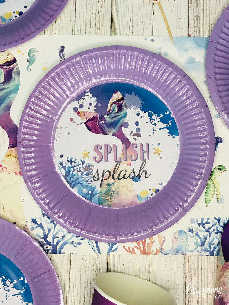 Mermaid Paper Plate with Sticker - Pack of 12