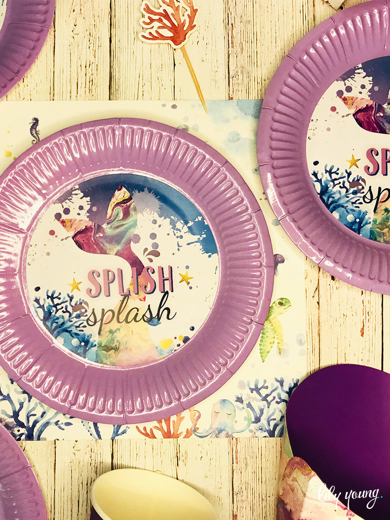 Mermaid Paper Plate with Sticker - Pack of 12
