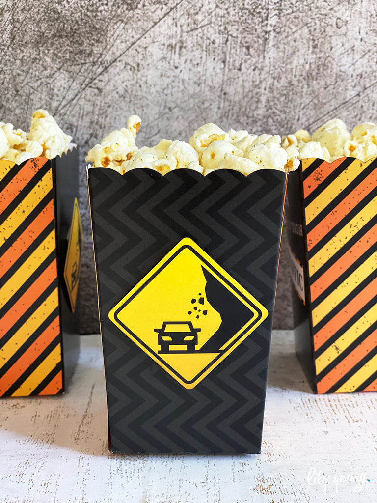 Construction Popcorn boxes - Pack of 12