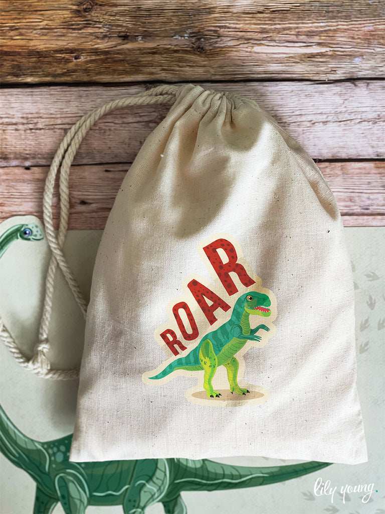 Dinosaur Draw string Bags - Pack of 12