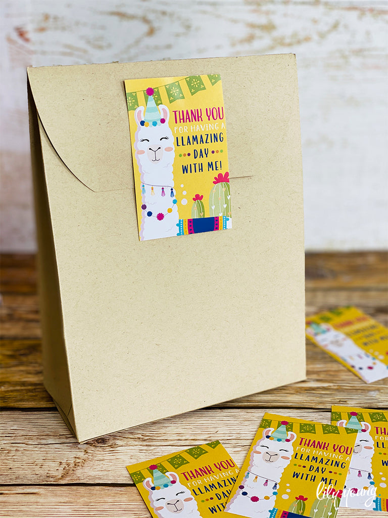 Green/Yellow Llama Sticker - Pack of 12
