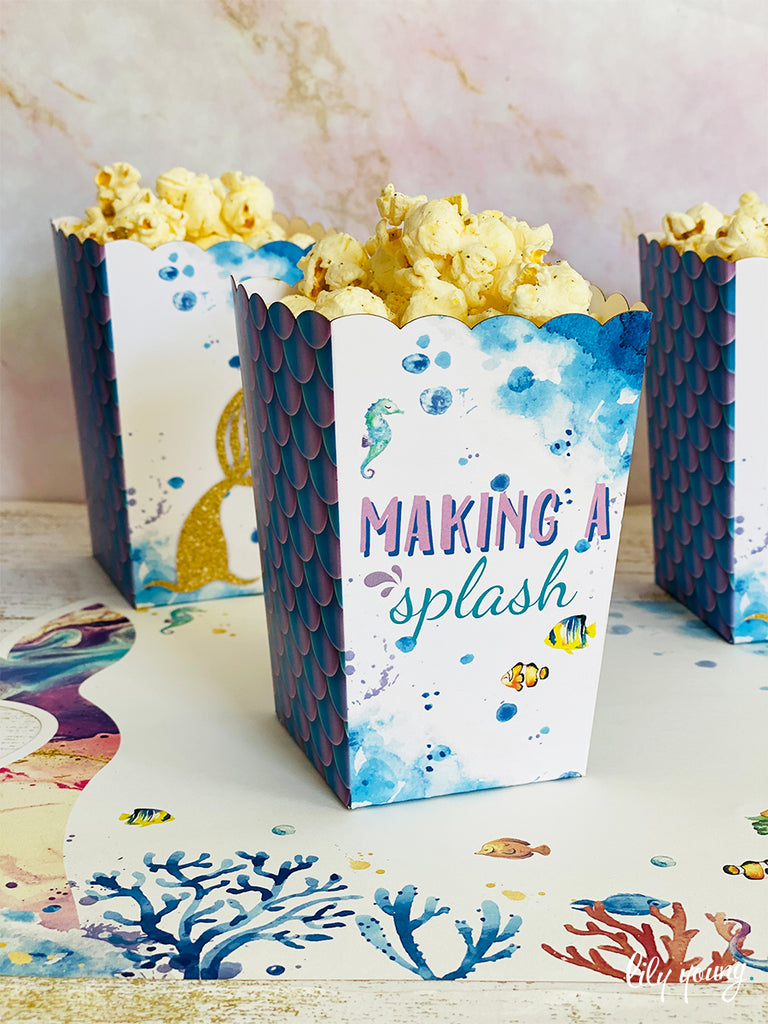 Small Mermaid Popcorn boxes - Pack of 12