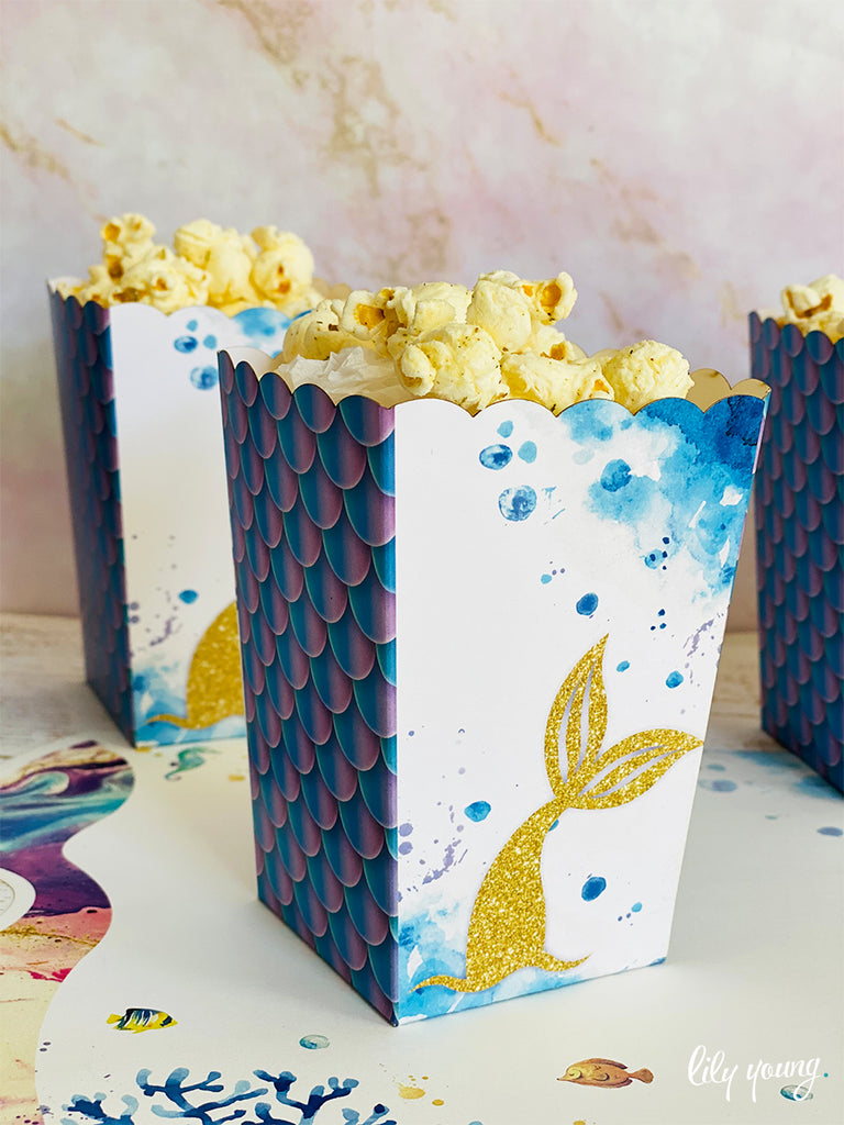 Small Mermaid Popcorn boxes - Pack of 12