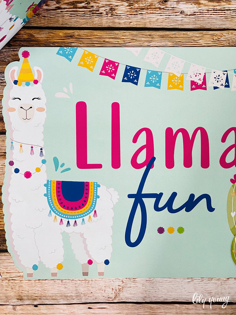 Pink/Blue Llama Under plate - Pack of 12