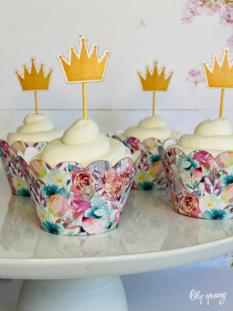 Princess Cupcake wrapper & topper - Pack of 12